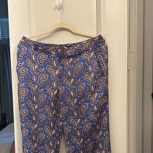 Paisley Wide-Leg Women's Pants - Blue